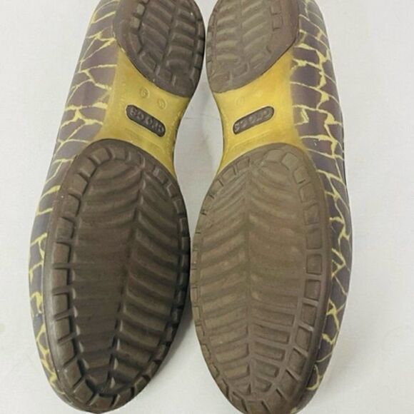 Crocs Giraffe Print Ballet Flats Animal Print Brown Tan Women’s Size 9 Very good - Picture 4 of 8